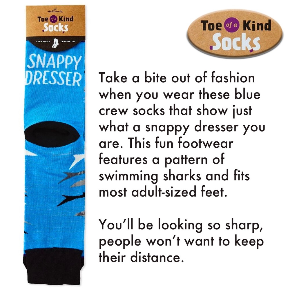 Toe of a Kind Snappy Dresser Blue and Black Socks